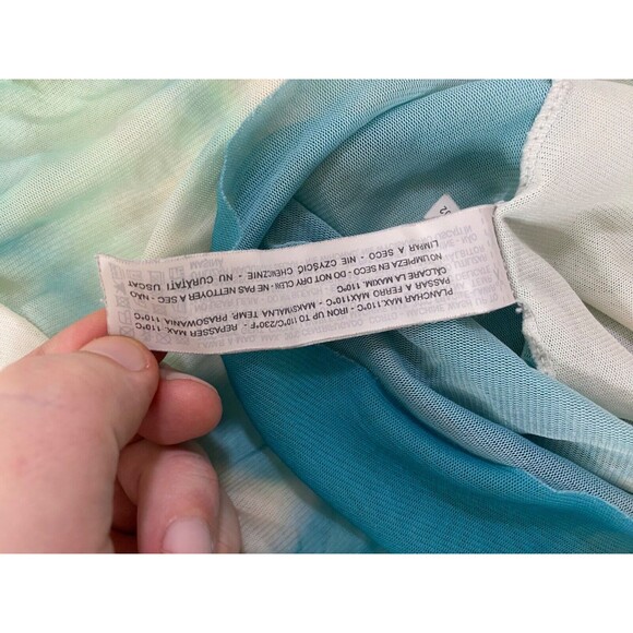 Womens Large Shirt Zara Basics Collection Blue White See Through Negative Print - Picture 11 of 11